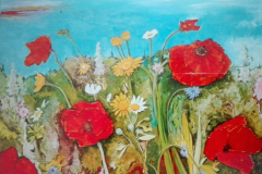 Bloemen: olie- of acrylverf