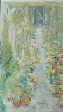 Mijn tuin olieverf 70x130cm