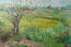 Nederasselt in de lente - olieverf