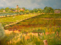 Landschap bij Balgoij 70x 100 cm, olieverf