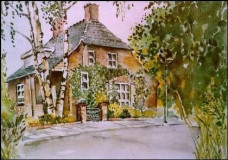 huis G.W.Lovendaalsingel Hans Puts, aquarel