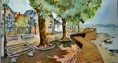 IMG-20181201-WA0000 Maaskade Grave in aquarel  ong. 30x40 cm beeld